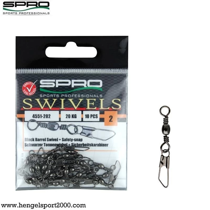 Spro Barrel Swivel With Safety Snap | Size 4 - 18 Kg 3 Spro Barrel Swivel With Safety Snap | Size 4 - 18 Kg
