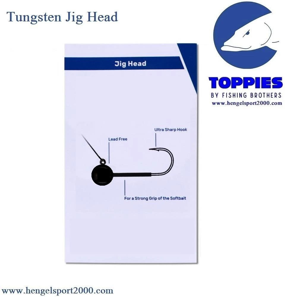 Toppies Fishing Tungsten Jigheads Black 7.2 Gram | H1 (2 PCS) 5 Toppies Fishing Tungsten Jigheads Black 7.2 Gram | H1 (2 PCS) - Afbeelding 3