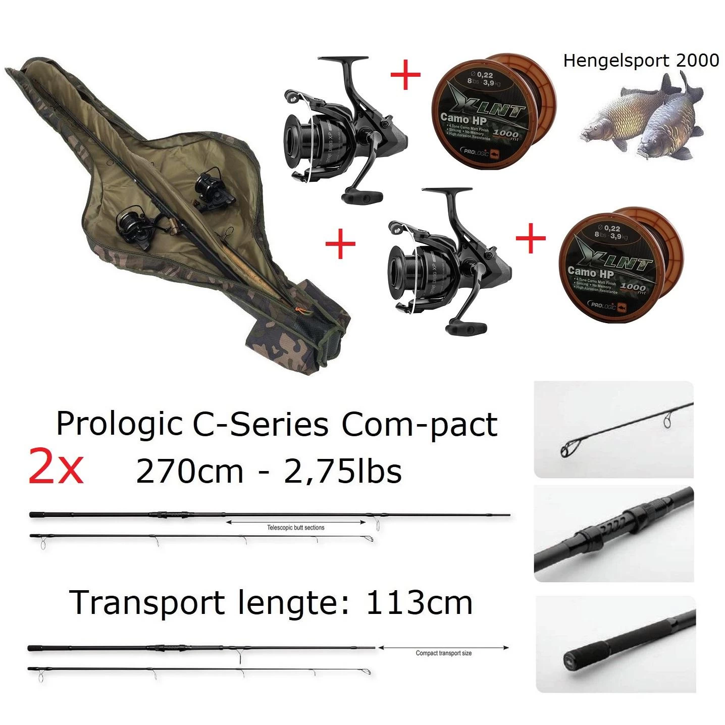 Karperset Prologic C-Series Com-pact 2 Rods 9FT 3 Karperset Prologic C-Series Com-pact 2 Rods 9FT