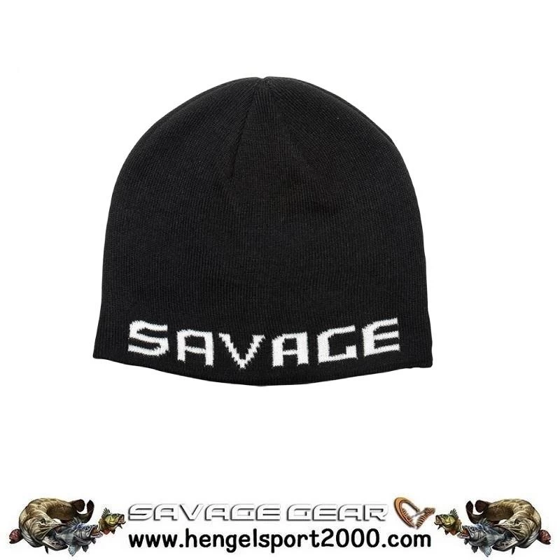 Savage Gear Logo Beanie Black-White 3 Savage Gear Logo Beanie Black-White